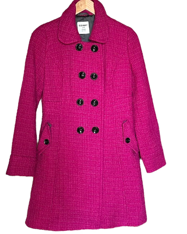 Cool Winter Magenta Wool Peacoat