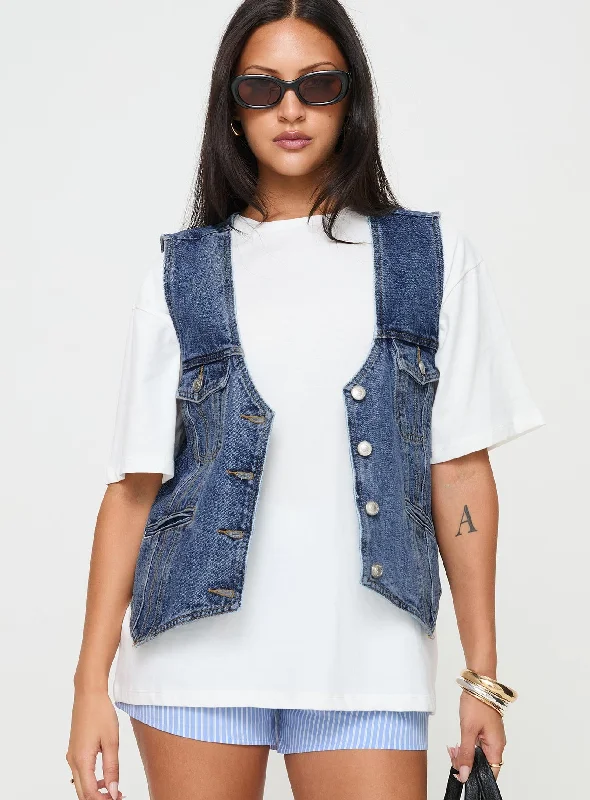 Neils Oversized Denim Vest Denim