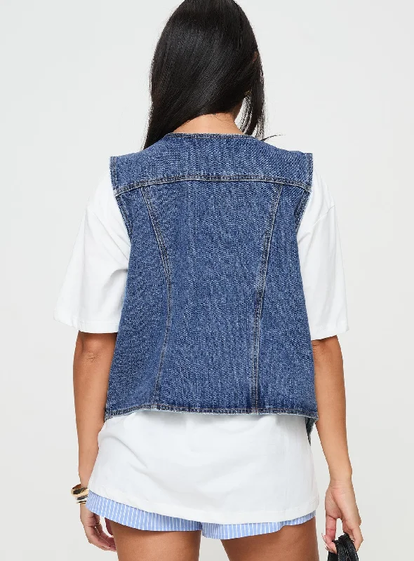 Neils Oversized Denim Vest Denim