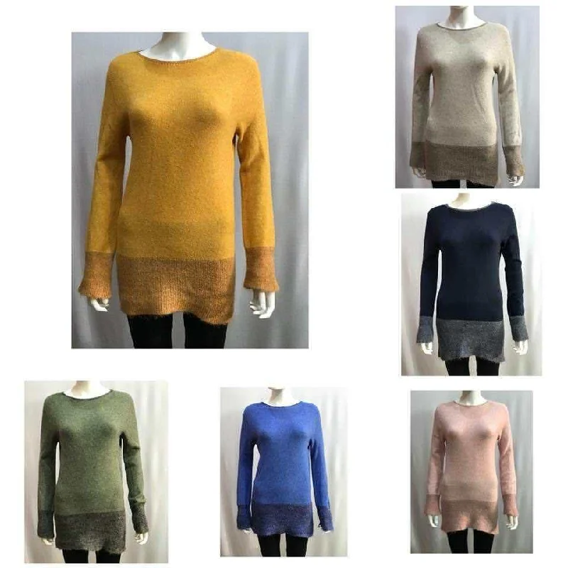 New Ladies Italian Casual Lagenlook Weaved Cross Design on Front Comfy Jumpers