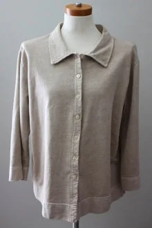 Soft Autumn Beige Button-Down Sweater