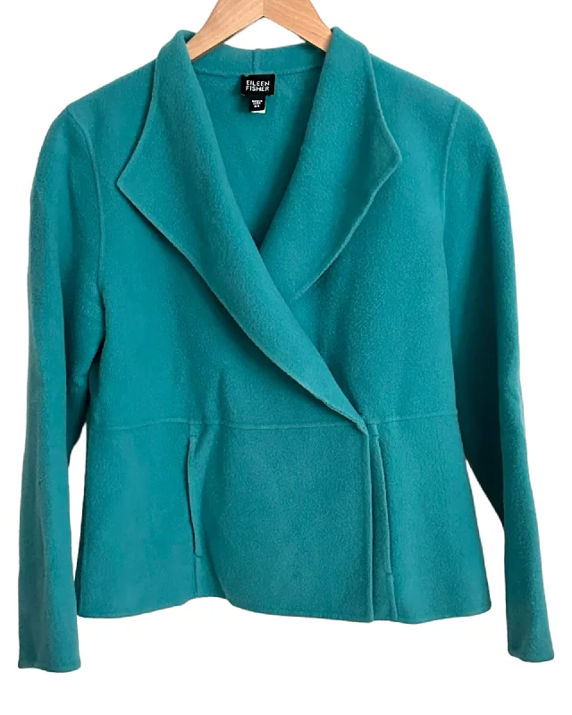 Soft Autumn Turquoise Cashmere Wool Jacket