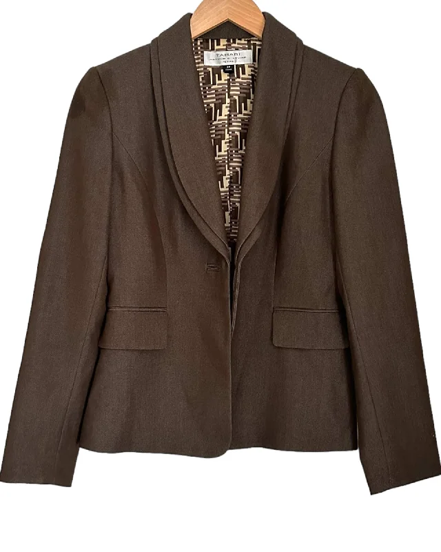 Warm Autumn Mushroom Stacked Lapel Blazer Jacket