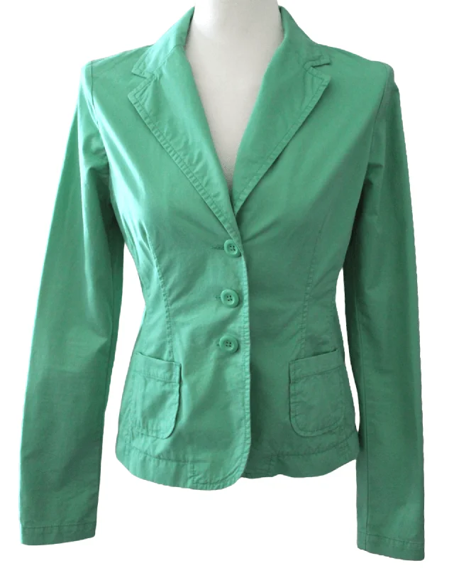 Warm Spring Fern Green Patch Pocket Twill Blazer