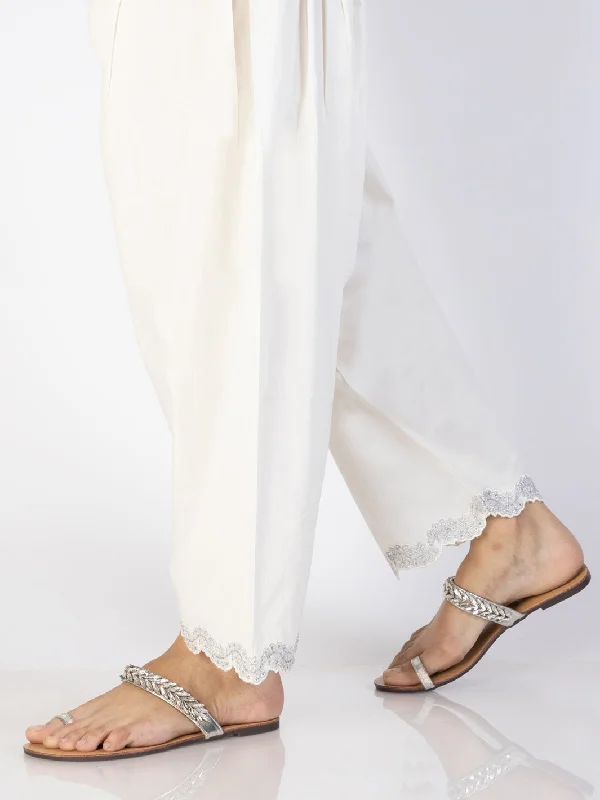 Off White Maple Silk Trousers - AL-T-692