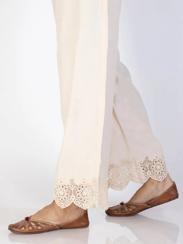 Beige Maple Silk Trousers - AL-T-693