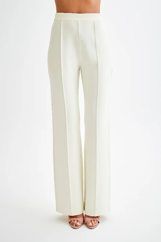 Antonia Pleated Wide Leg Pants - Ivory