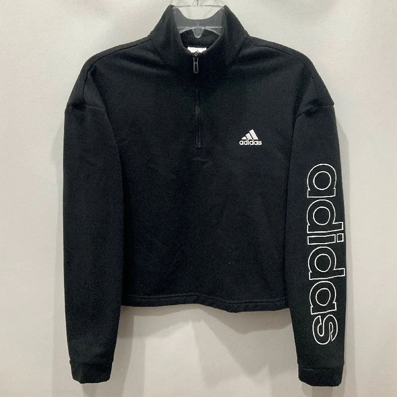 Athletic Sweatshirt Collar By Adidas In Black, Size: M