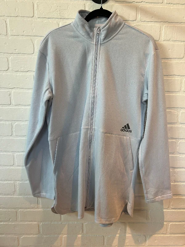 Athletic Sweatshirt Collar By Adidas In Blue, Size: M