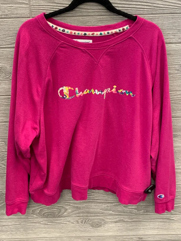 Athletic Sweatshirt Crewneck By Champion In Pink, Size: 3x