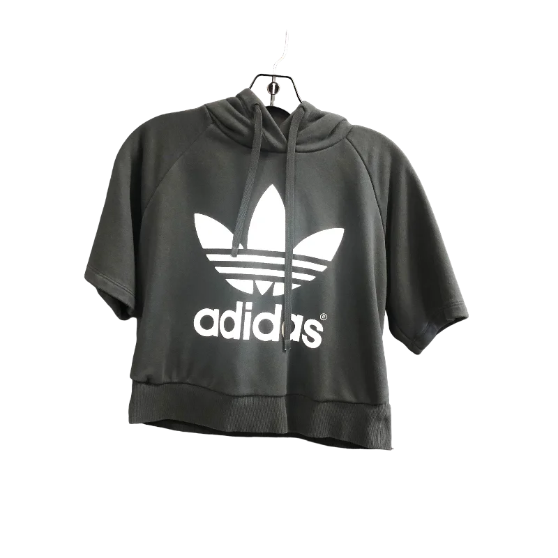 Athletic Sweatshirt Hoodie By Adidas In Black, Size: M