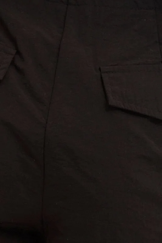 Black Cargo Parachute Pants