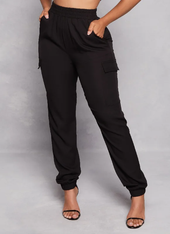 Pull On Tapered Leg Cargo Pants