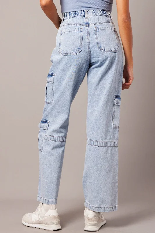 Denim Cargo Jean Wide Leg