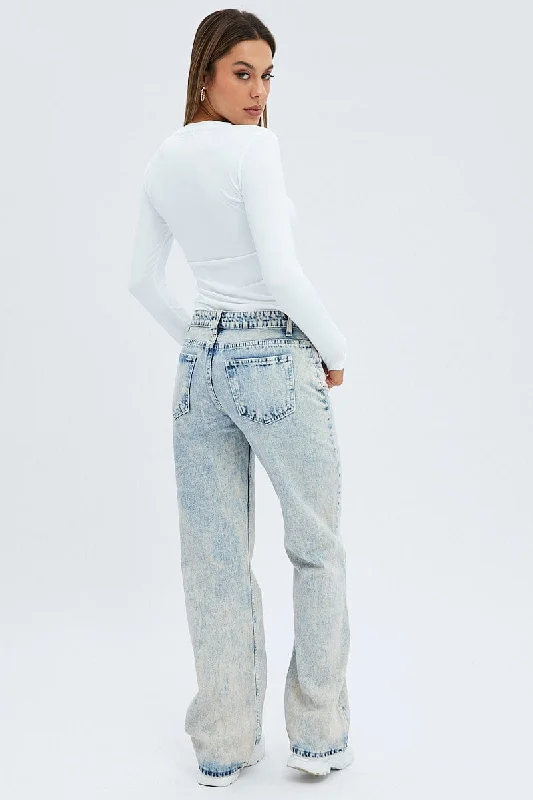 Denim Flare Jean Low Rise Dirty Wash