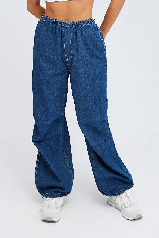 Denim Parachute Denim Jean Elastic Waist