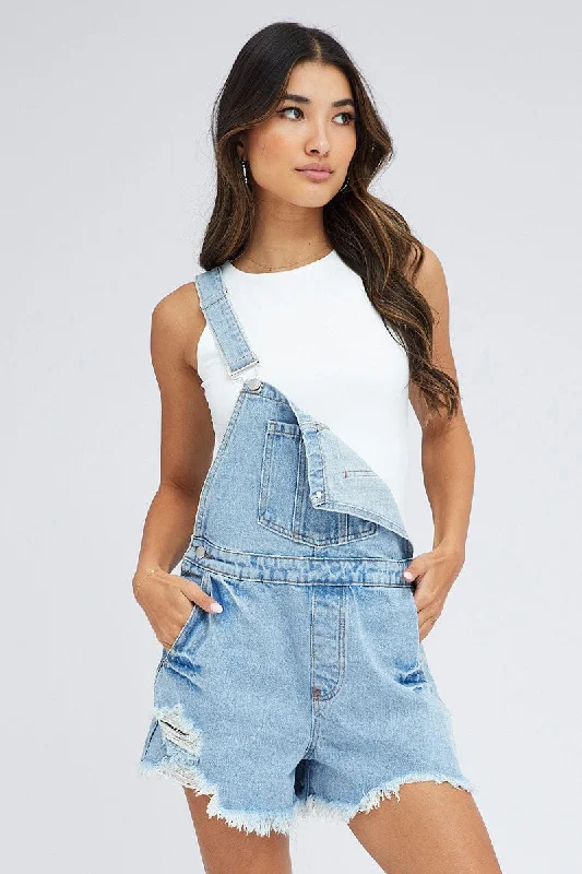 Denim Short Overall Jeans