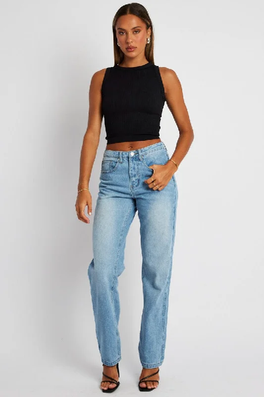 Denim Straight Jean High Rise