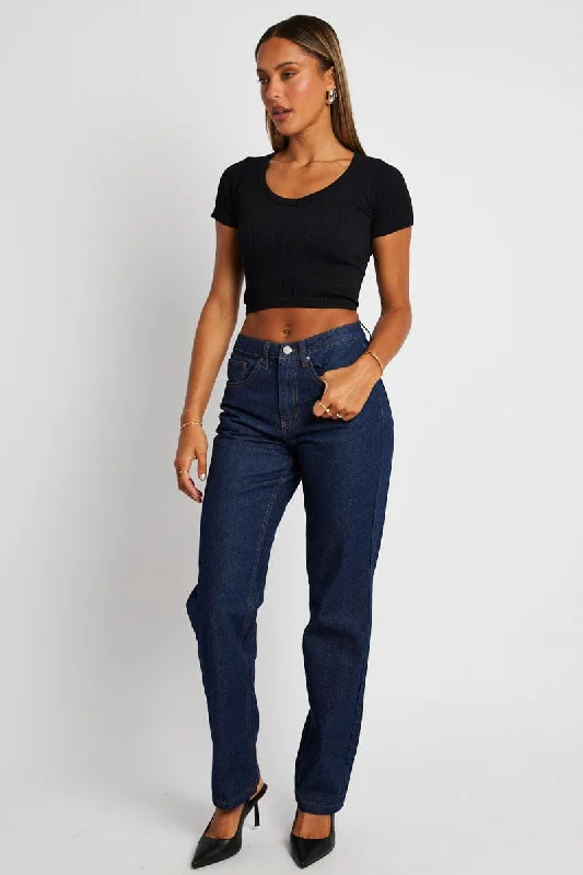 Denim Straight Jean High Rise