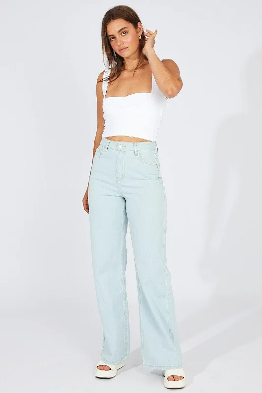 Denim Wide Leg Jean High Rise