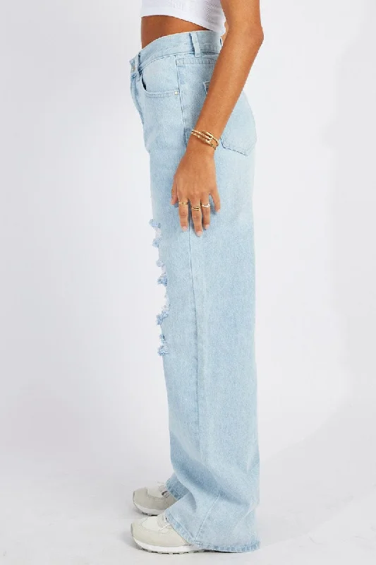 Denim Wide Leg Jean High Rise