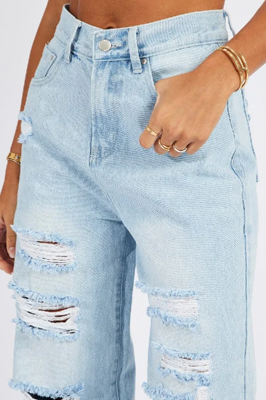 Denim Wide Leg Jean High Rise