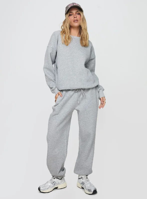 Dream Fleece Ankle Cuff Sweatpants Grey Marle