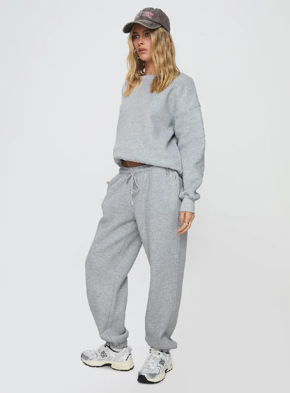 Dream Fleece Ankle Cuff Sweatpants Grey Marle