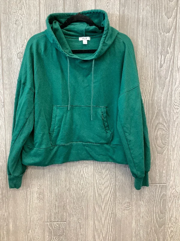 Green Athletic Sweatshirt Hoodie Flx, Size Xl