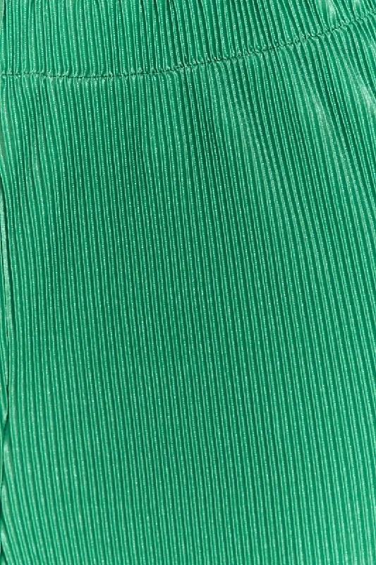 Green Plisse Pants