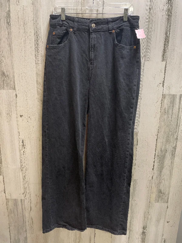 Jeans Boyfriend By H&m In Black Denim, Size: 14