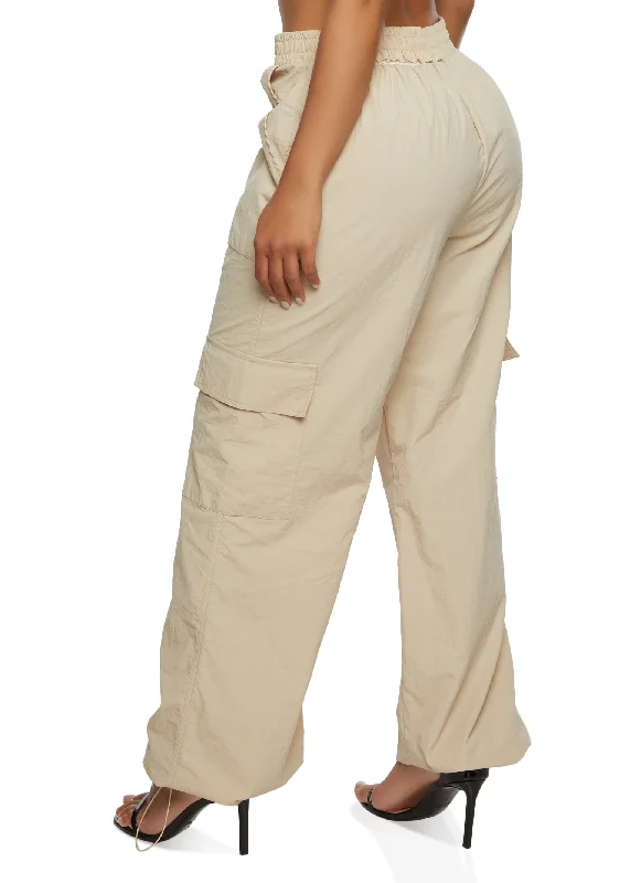 Iris Nylon Toggle Drawstring Hem Cargo Pants