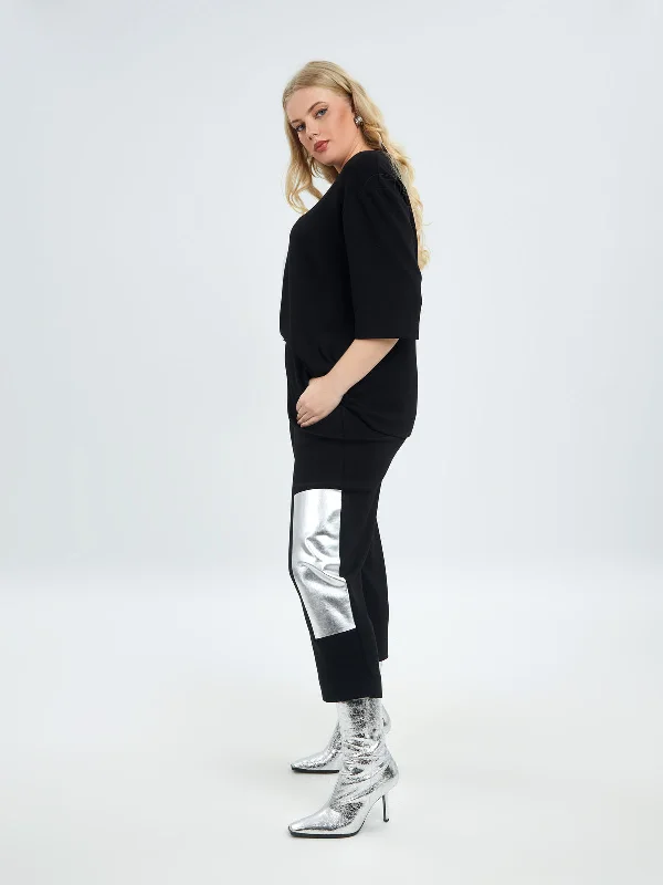 Mat Black & Silver Trousers