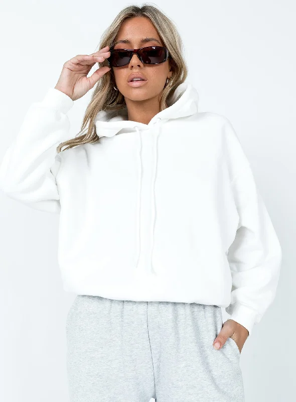 Peace And Love Hoodie Sweatshirt White