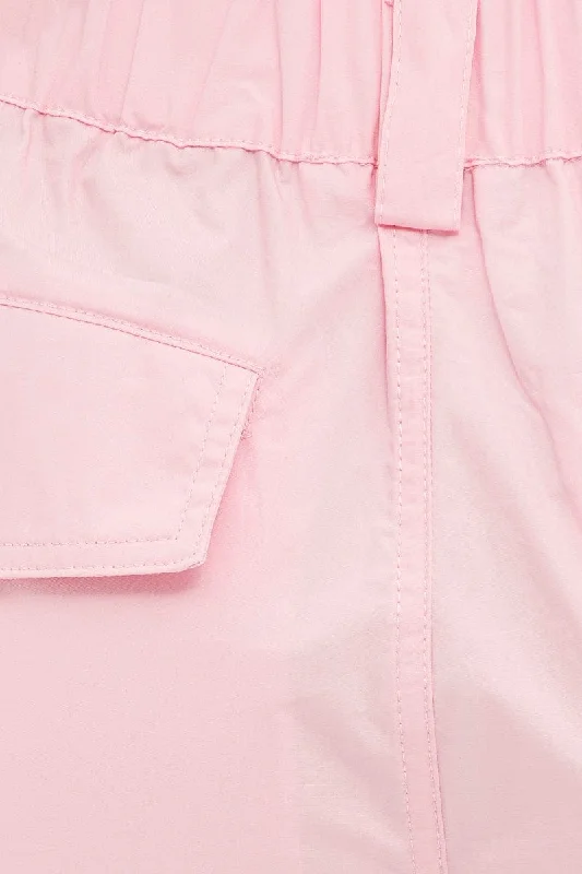 Pink Cargo Pants Mid Rise