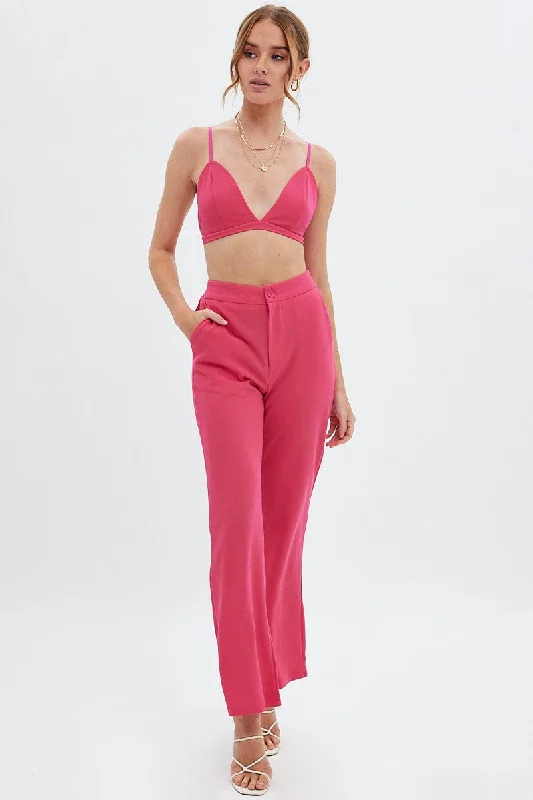 Pink High Waist Pants