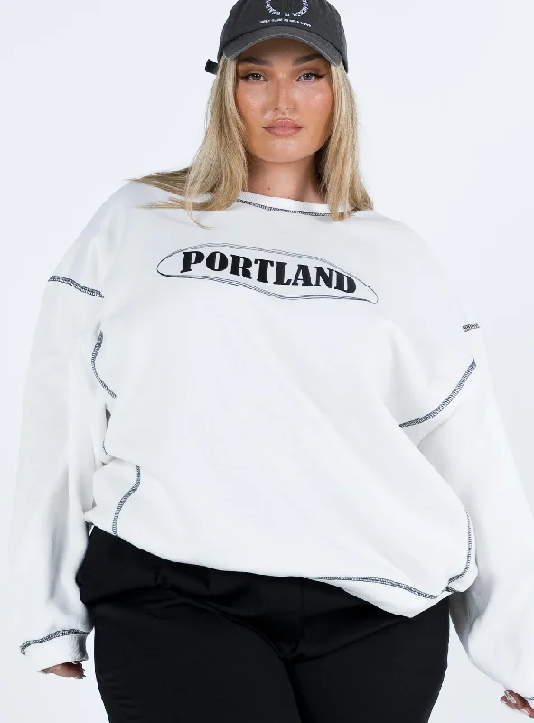 Portland Oversized Sweatshirt White Curve