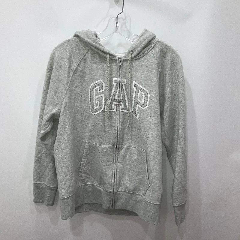 Sweatshirt Hoodie By Gap In Grey, Size: L