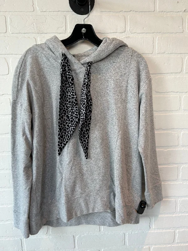 Sweatshirt Hoodie By Talbots In Grey, Size: M