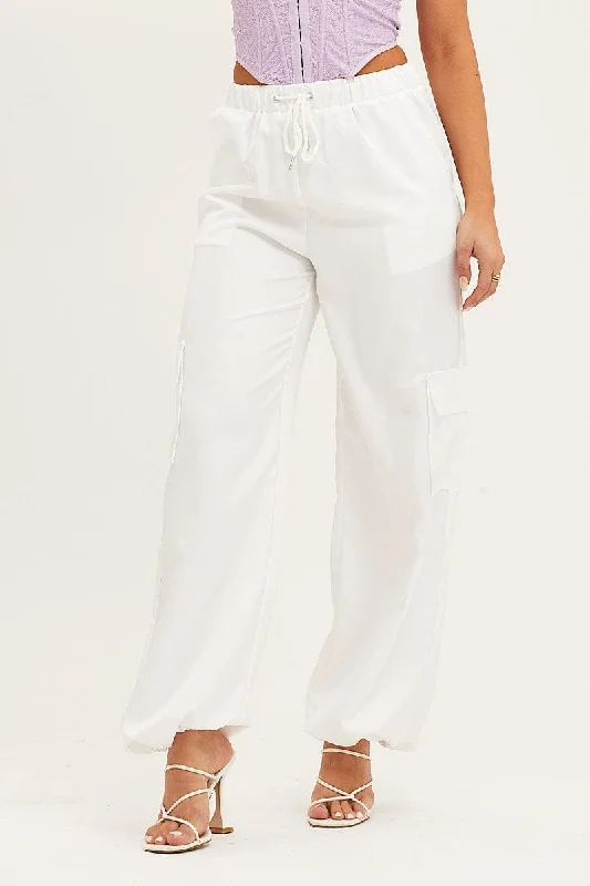 White Boyfriend Cargo Pant