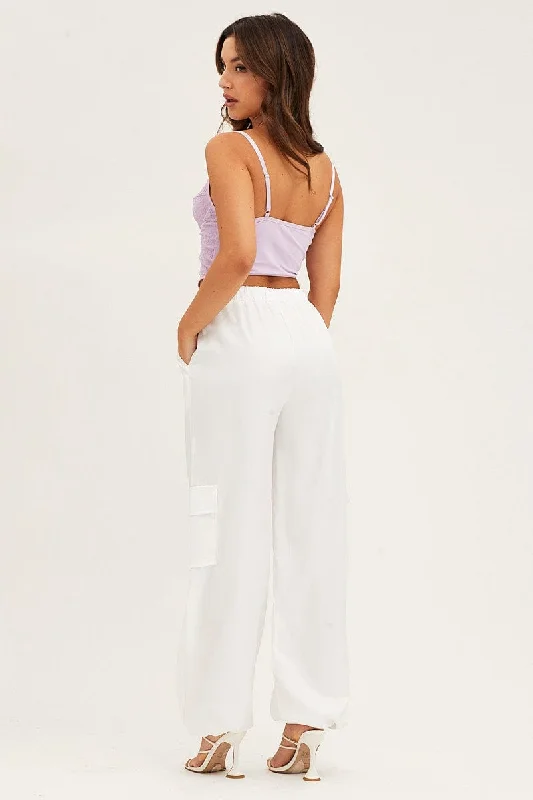 White Boyfriend Cargo Pant