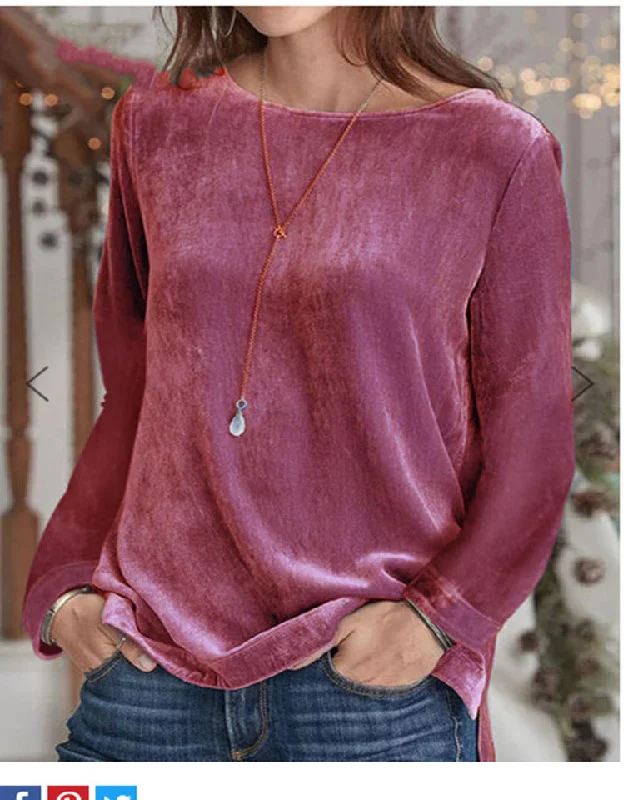 Women's Solid Color Casual Round Neck Pullover Sweaters