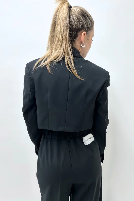 Hinnominate Blazer Corto 1 Bottone Nero Donna