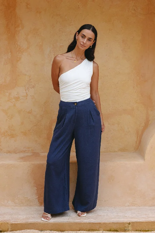 Margo Navy Blue Wide Leg Pants