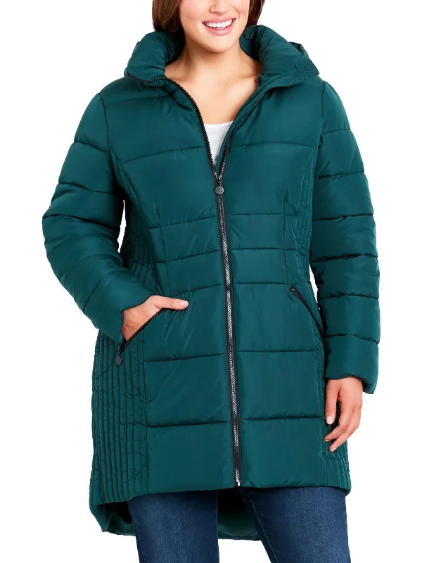 Plus Womens Quilted Hooded Puffer Jacket