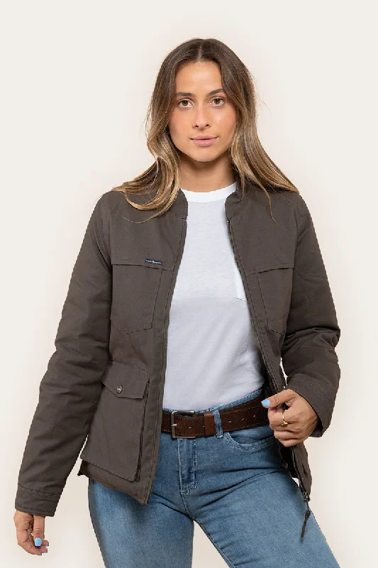 Roadhouse Womens Oilskin Jacket - Deep Brown