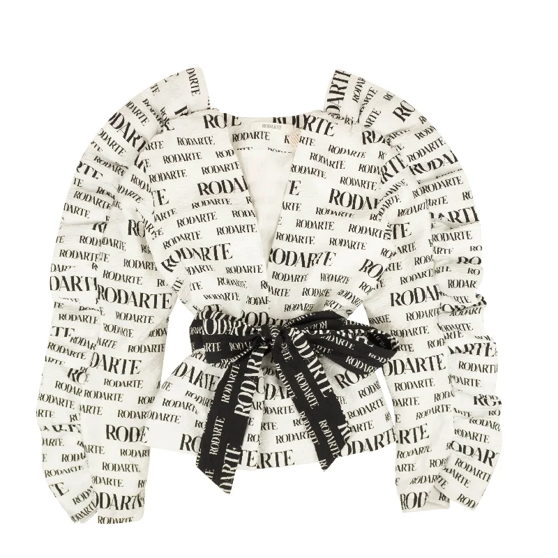 Rodarte Cloque Printed Jacket - White/Black