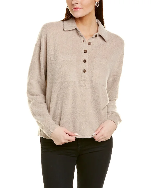 Socialite Button Down Polo Sweatshirt