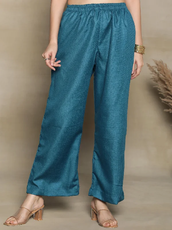 Teal CottonSlub Palazzo