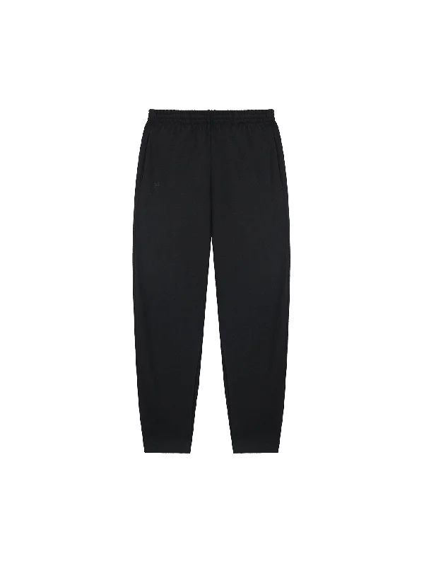 Recycled Wool Jersey Barrel-Leg Track Pants—black